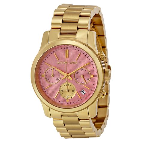 michael kors runway watch pink face|Michael Kors waterproof watch.